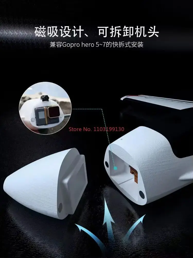 Atomrc Dolphin cruzando modelo de aeronave de asa fixa desmontagem rápida, DIY compatível com GoPro Hero