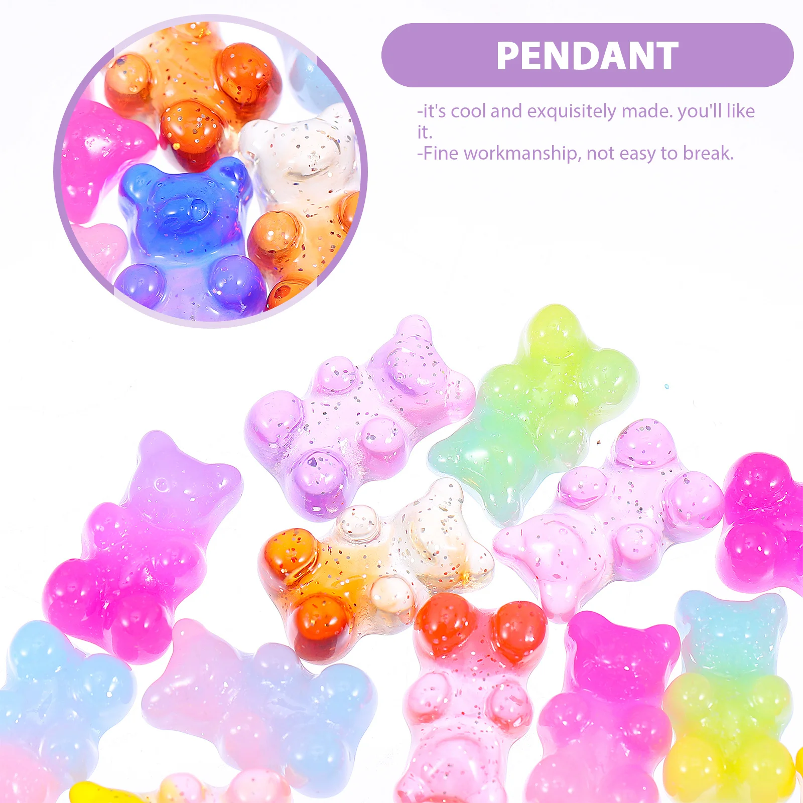 

50Pcs Premium Resin Charms Lightweight Craft Decoration for DIY Phone Charm Keychain Kids Room Decor