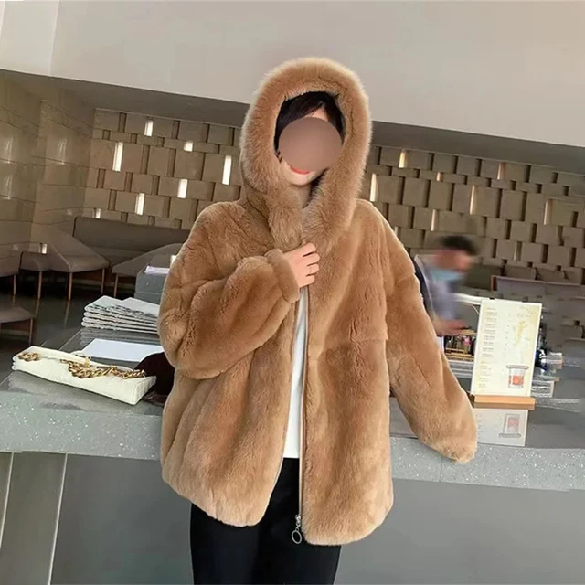 Coat Natural Fur Rex Rabbit Real Fur Jacket Women Brown Beige Real Fur Coat Rabbit Real Fur Aliexpress