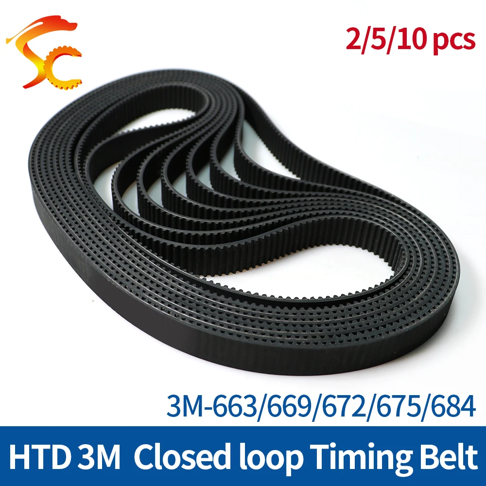 

ONEFIRE HTD 3M Rubber Timing Belt Length 663/669/672/675/684mm Width 6/10/15mm 3M Closed-Loop Synchronous Belt Free Shipping