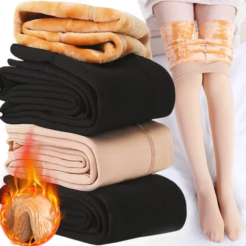 Frauen Winter Leggings Mädchen Warme Hohe Taille Einfarbig Samt Strumpf Verdickt Weiche Bequeme Strumpfhosen Mode Zubehör