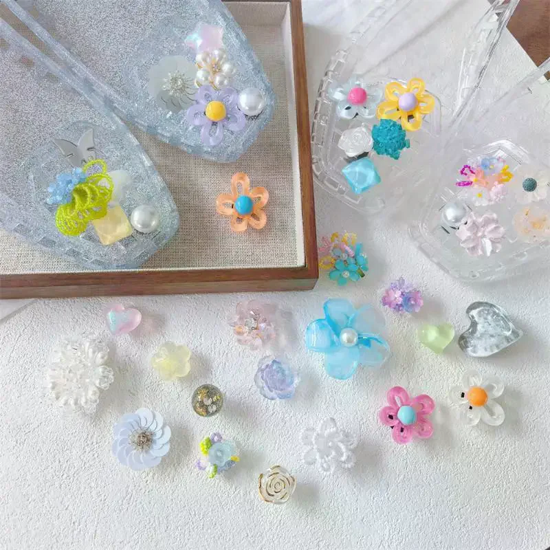 1Set Korean Fashion Crystal Shoe Advanced Handmade Beaded Flower Pearl Bow Sequin DIY Detachable Shoes Decorations Accessories