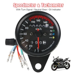 Backlight Indicator for Cafe Racer Motorbike Universal with LED Signal Light Motorcycle Speedometer Odometer Gauge 12V