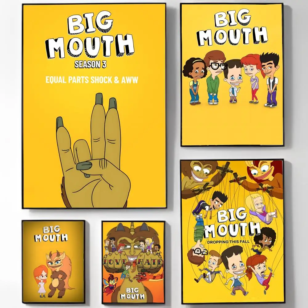 Heartfelt B-Big Mouth Poster Self-adhesive Art Waterproof Sticker Coffee House Dorm Room Wall Decor
