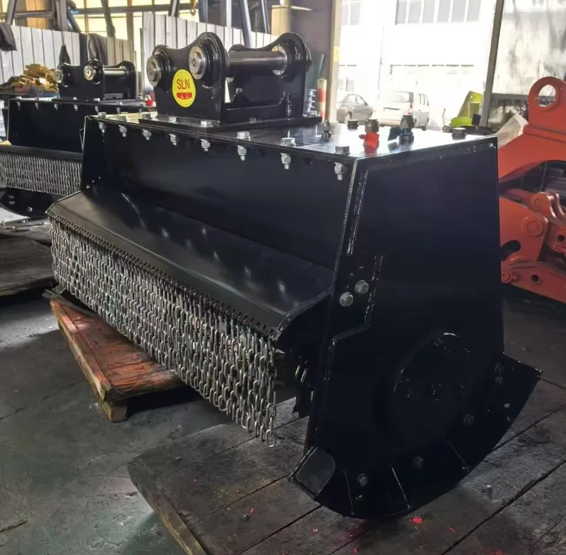 SLN Excavator Flail Mower Hammer Blade Hydraulic Hedge Trimmer Grass Cutting Attachment for Roadside Maintenance