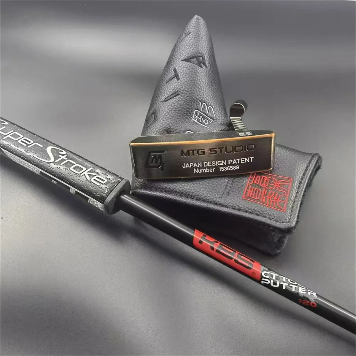 Golf Club Sliver and Black Straight Putter With Steel Shaft
