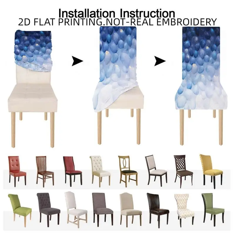 High Back Dining Chair Set Machine Washable Daisies Flower Stream Pattern, Dining Room Living Room Outdoor Patio
