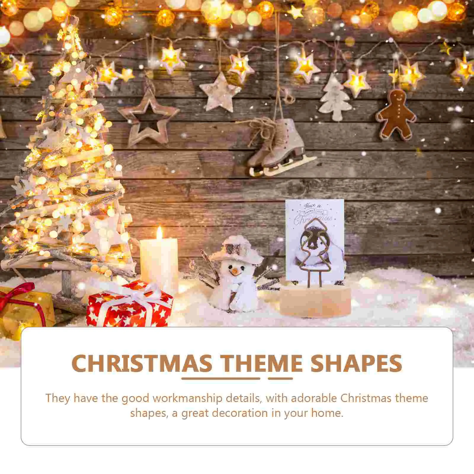 12 Pcs Christmas Tree Note Folder Banquet Restaurant Table Card Holders Wooden Delicate Note-holders