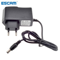 ESCAM EU AU UK US Plug Type 12V 1A 5.5mm x 2.1mm Power Supply AC 100-240V To DC Adapter Plug For CCTV Camera / IP Camera