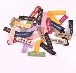 Woven Labels Handmade Tags For Garment Accessories Cotton Tag Handmade With Love Labels For Hats Bags Decorations