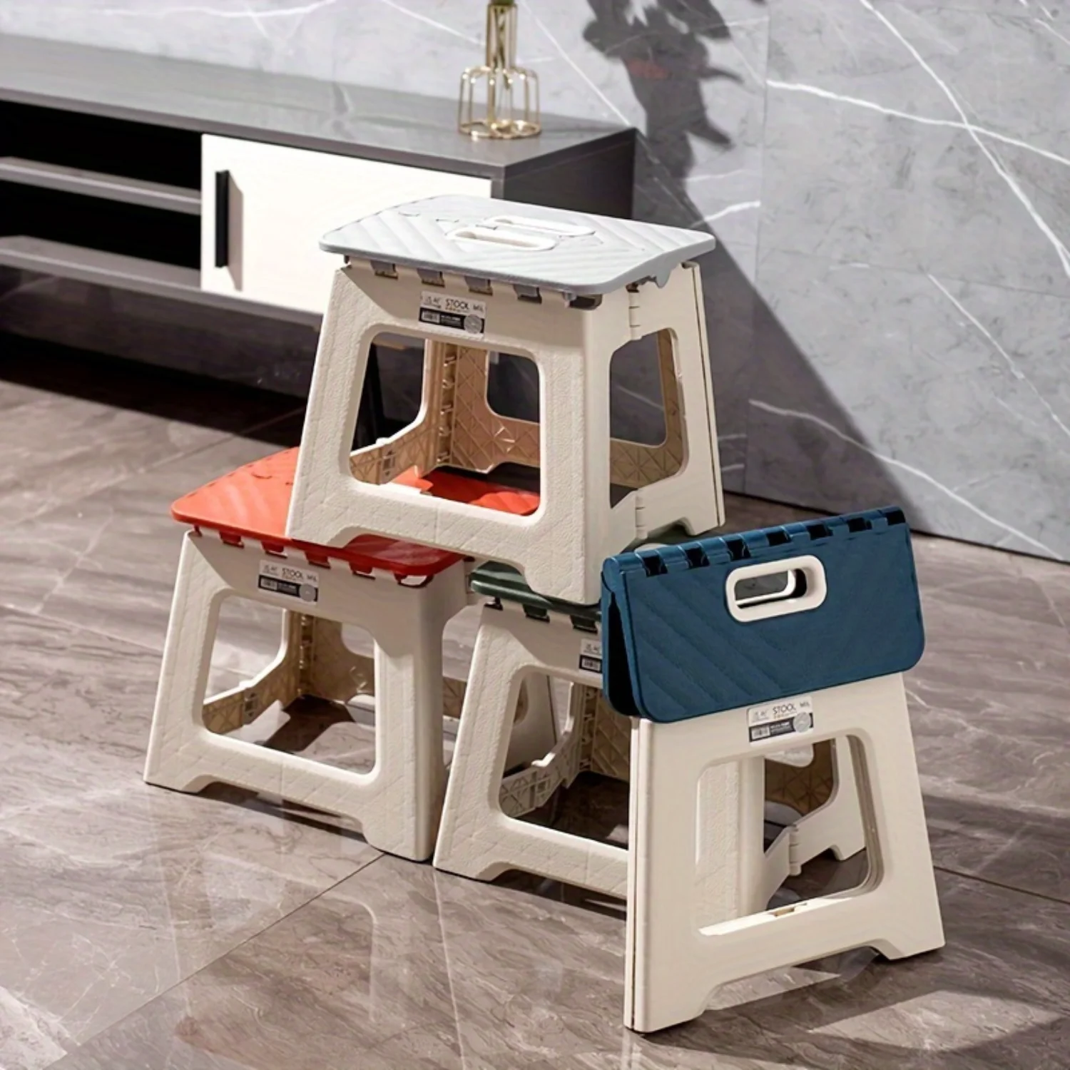 

1pc Portable Folding Stool with - Durable Plastic Non-Slip Bathroom Chair, Children's Small Seat, Foldable for Outdoor Travel,