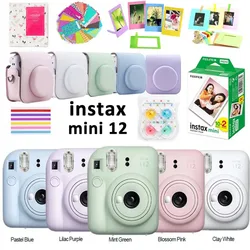 Original Fujifilm Instax Mini 12 Camera + 20 Sheets Instax Mini Film+ Album +Case Bag+ 10 in 1 Kits For Girl New Year Day Gifts