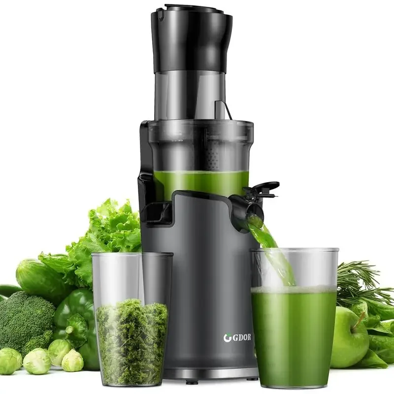 

Cold Press Juicer exprimidor with 3.5” Feed Chute/5.3” Feed Chute, Tritan Materia, Masticating Juice Extractor