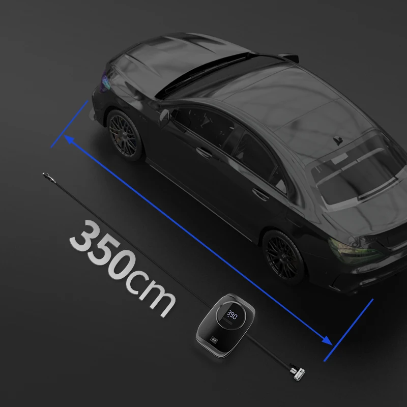 25 Cylinders 120W Wired Inflation Emergency Light Car Tire Inflatable Pump 12v Tyre Inflator
