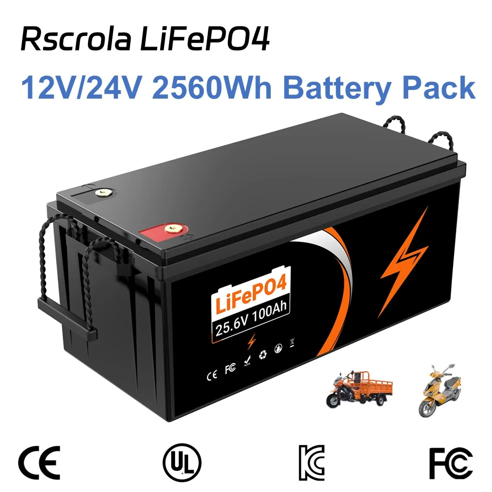

100% New 12V 24V LiFePO4 Battery 2560Wh, Lithium Iron Phosphate Rechargeable Battery,10 Year Long Life for Golf Cart,Boat,EV