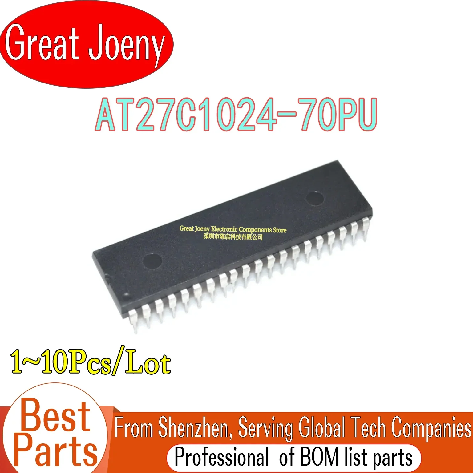 (1-10 Piece)100% New Original AT27C1024-70PU AT27C1024 IC Chipset DIP-40 Bulk Best Price Plastic Casing