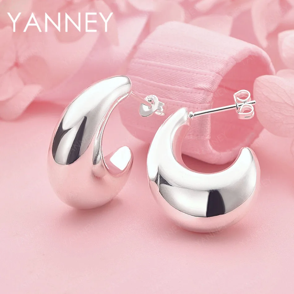 أقراط دائرية ساحرة من الفضة الإسترليني عيار 925 دقيقة للنساء، وإكسسوارات الحفلات والزفاف، ومجوهرات الأزياء