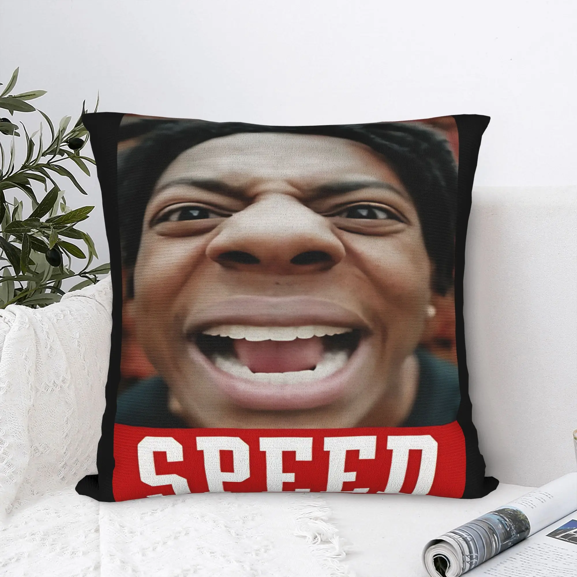 Ishowspeed YouTuber Funny Face Meme Pillow Case Comfy Pillow Cover Kawaii Pillowcases For Sofa Home Decor