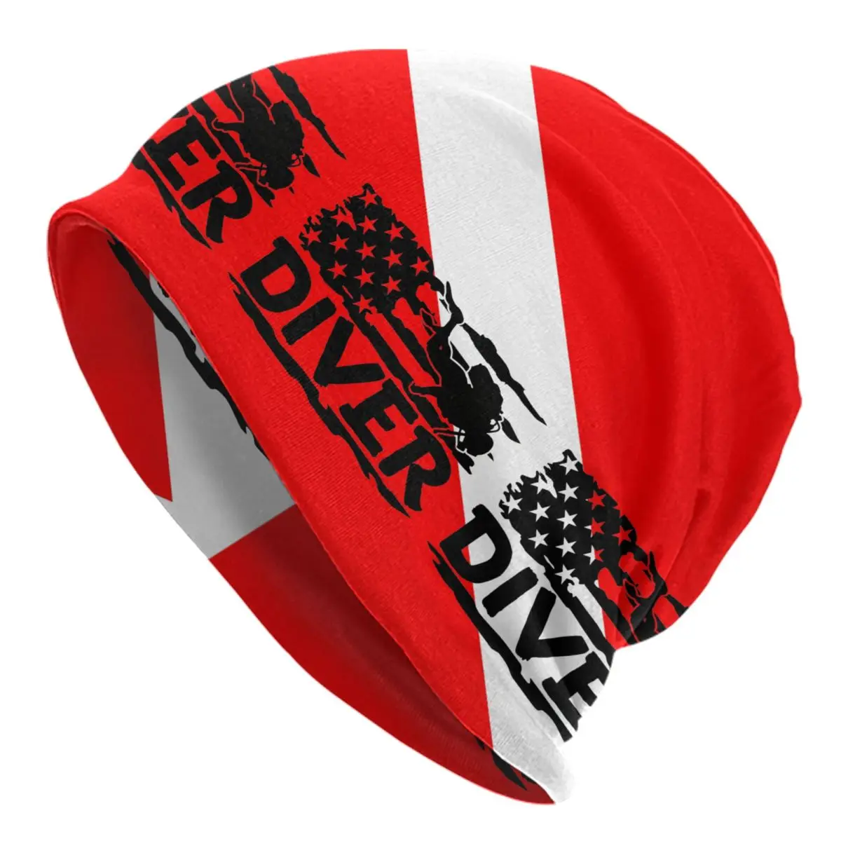 Custom Scuba Dive Flag Protects Divers Sport Motor Racing Bonnet Hats Knit Hat For Men Women Warm Winter Skullies Beanies Caps
