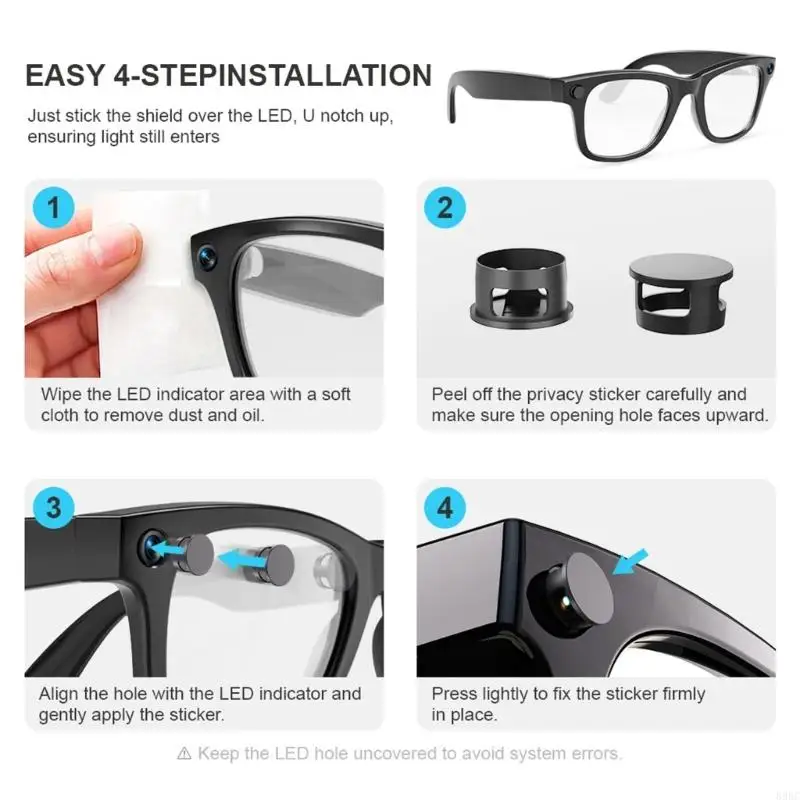 LED Light Cover Blocker For Digital Eyewear Stickers Ensures Privacy 896C