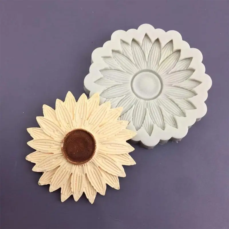 U75c Stampa candele Aromaterapia stampi sapone fatti a mano Materiale silicone a forma girasole