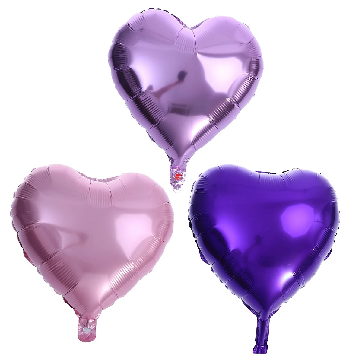 

12Pcs Heart Aluminum Foil Balloons 18 Inch Romantic Wedding Party Birthday Decorations Pink Light Purple Purple