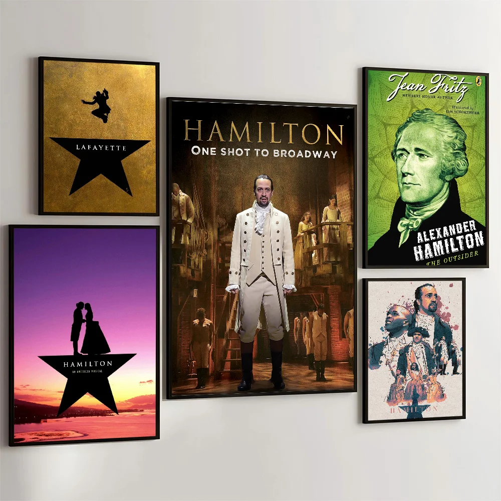 1PCAmerican Musical Hamilton Poster Movie Sticky Posters Retro Kraft Paper Sticker DIY Room Bar Cafe Aesthetic Art Wall Painting