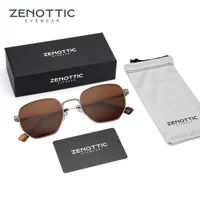 ZENOTTIC Gafas de sol retro polarizadas hexagonales para hombres y mujeres, diseño de marco de metal vintage, protección UV, tonos de moda