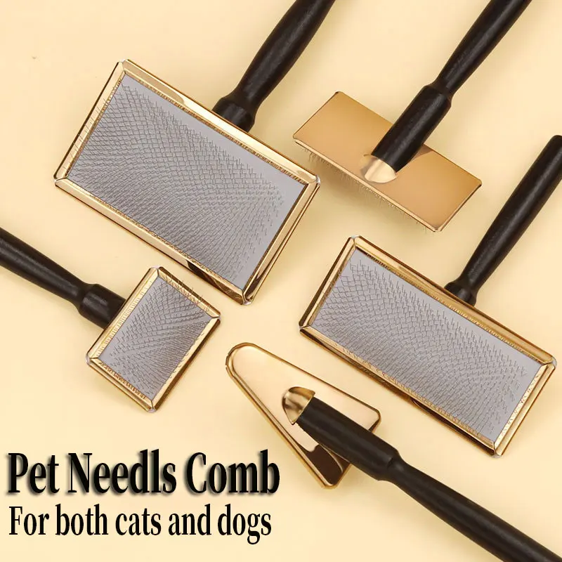 Escova Profissional para Pets com Agulhas de Aço - Remoção de Pelos, Escova para Cães e Gatos, Suprimentos de Beleza para Animais de Estimação