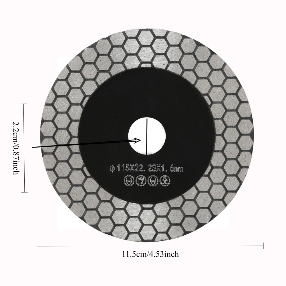 115MM/125MM Tile Diamond Saw Discs Hexgonal Cutting and Grinding Blade Wide Application Chip Free Wet/Dry Cutting 45° Angle Cut