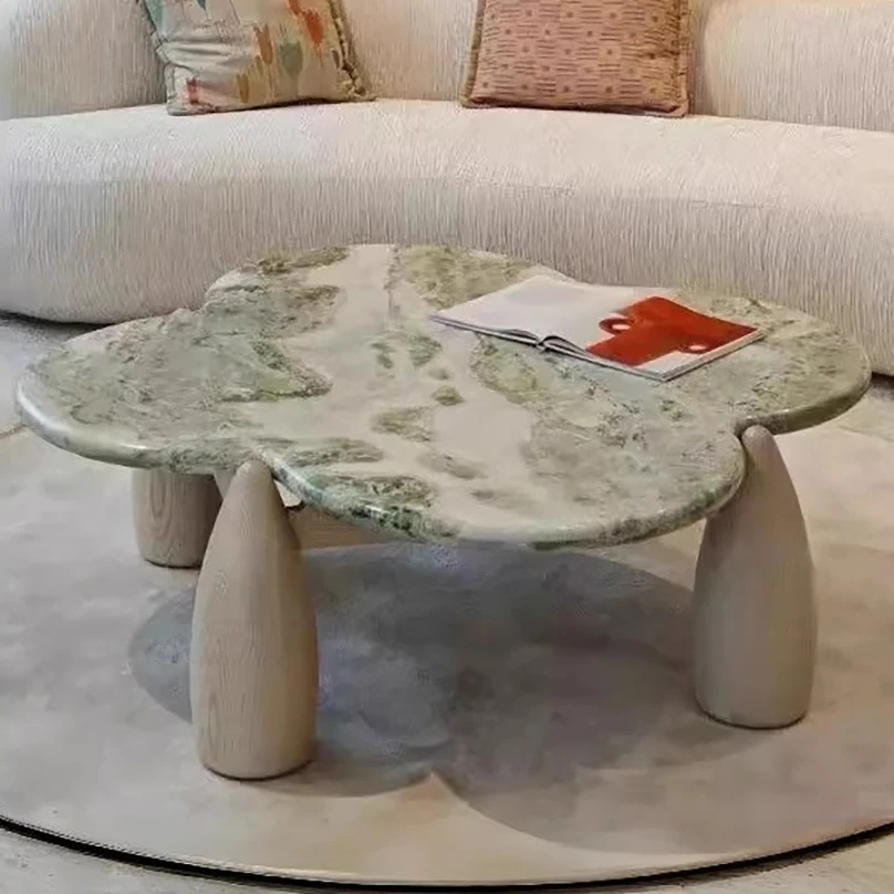 Mountain Stream Coffee Table, Vintage Marble Design for Small Space, Modern Luxury, Heat & Scratch Resistant, Customizable
