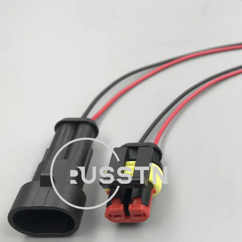1 Set 2 Pin AMP SuperSeal Waterproof Electrical Automotive Plug Cable Socket AC Assembly For Auto 282104-1 282080-2 - Image 6