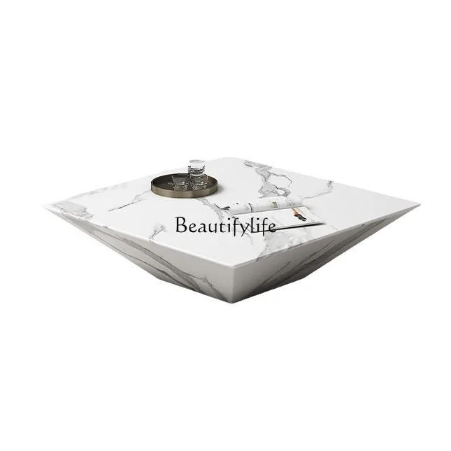 

New Italian minimalist natural marble tea creative simple size apartment living room square few