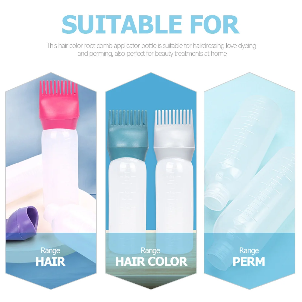 

4 шт., бутылка для краски для волос, расческа-аппликатор для корней, бутылка для сухой чистки, инструменты для окрашивания волос, салон, бутылки-аппликаторы для домашнего использования