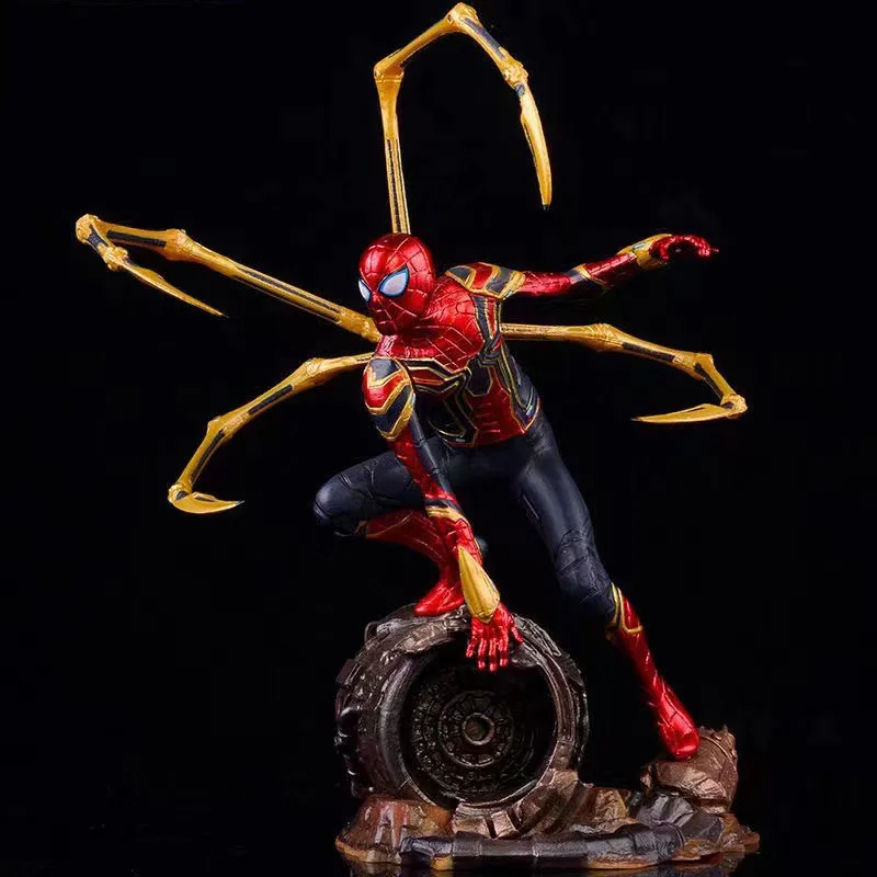 Figura de Héroe de la Liga de los vengadores, muñeco hecho a mano de acero Spider Man, regalo de cumpleaños para niño, Decoración de mesa, modelo de juguete