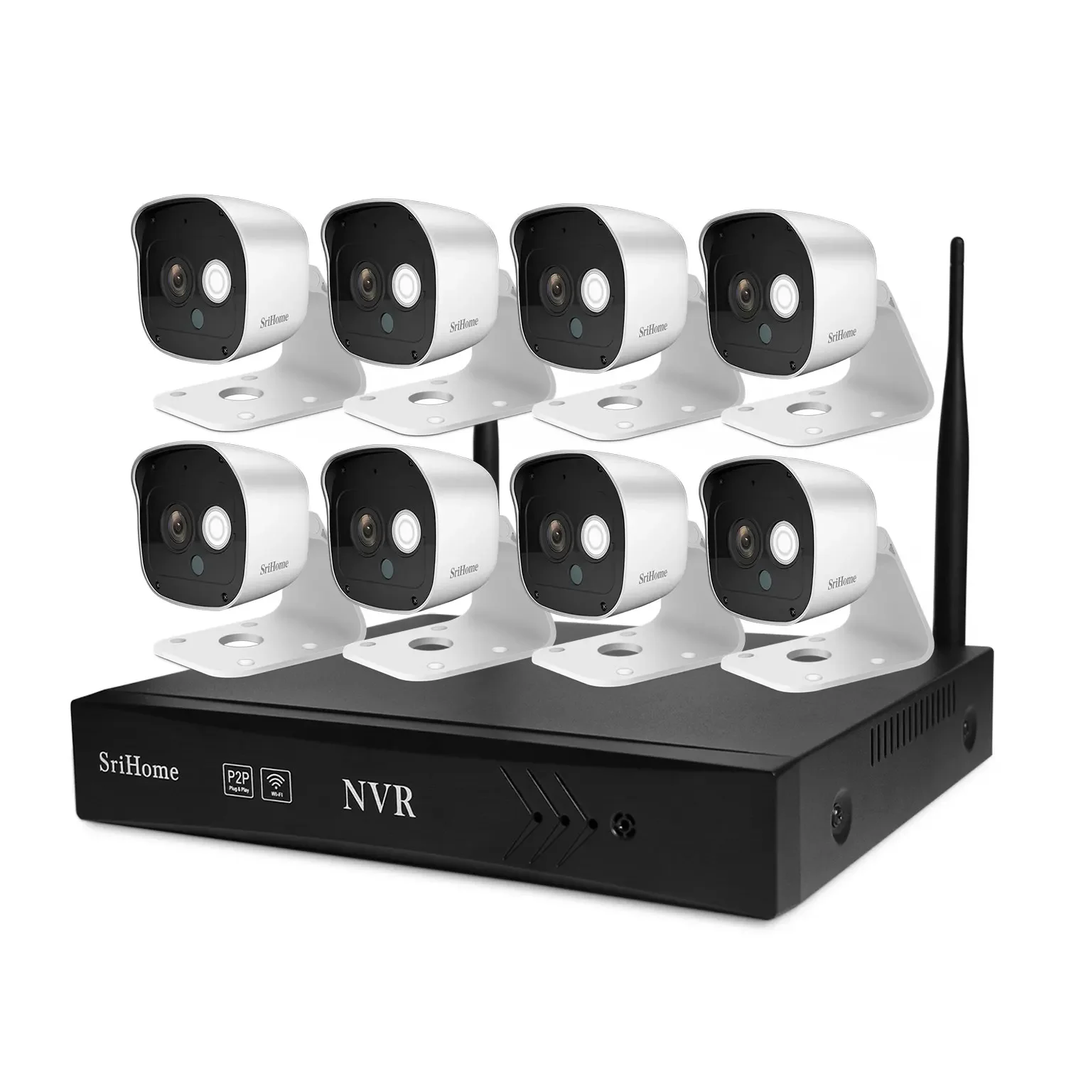 

SriHome Hot Selling SriHome 1080P CCTV NVR H.265 Security System 8CH Wireless Kits Security c a mera Systems NVR