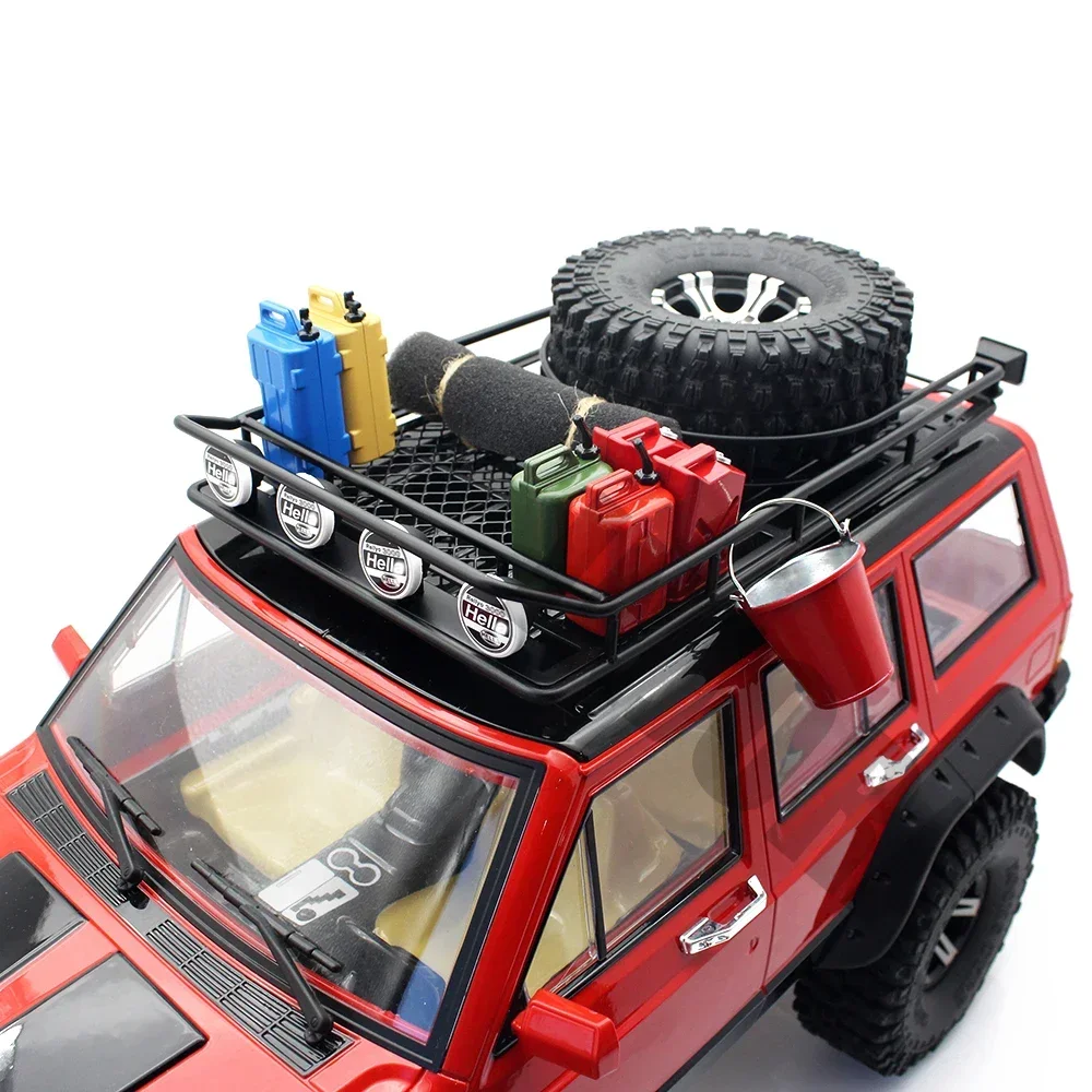 INJORA Metal Roof Rack Luggage Carrier with LED Light for 1/10 RC Crawler D90 Axial SCX10 SCX10 II 90046