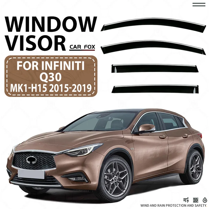 

For INFINITI H15 Q30 2015-2019 Car Window Visor Awning Shelters Windshield Side Window Rain Sun Shade Accessories Car Styling