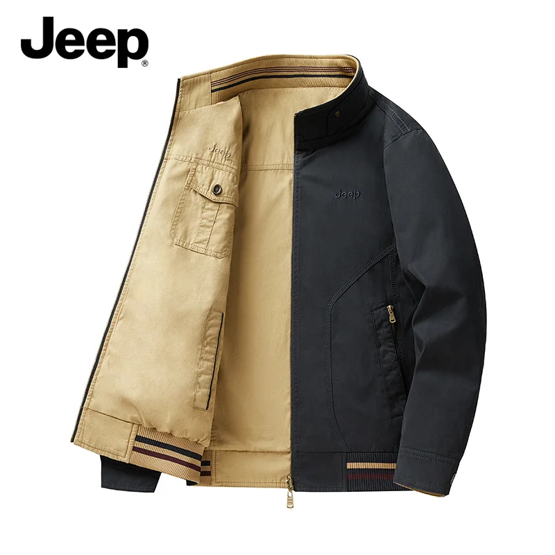 

Мужская двусторонняя куртка Jeep American Classic, утилитарная куртка, повседневная куртка, весна-осень