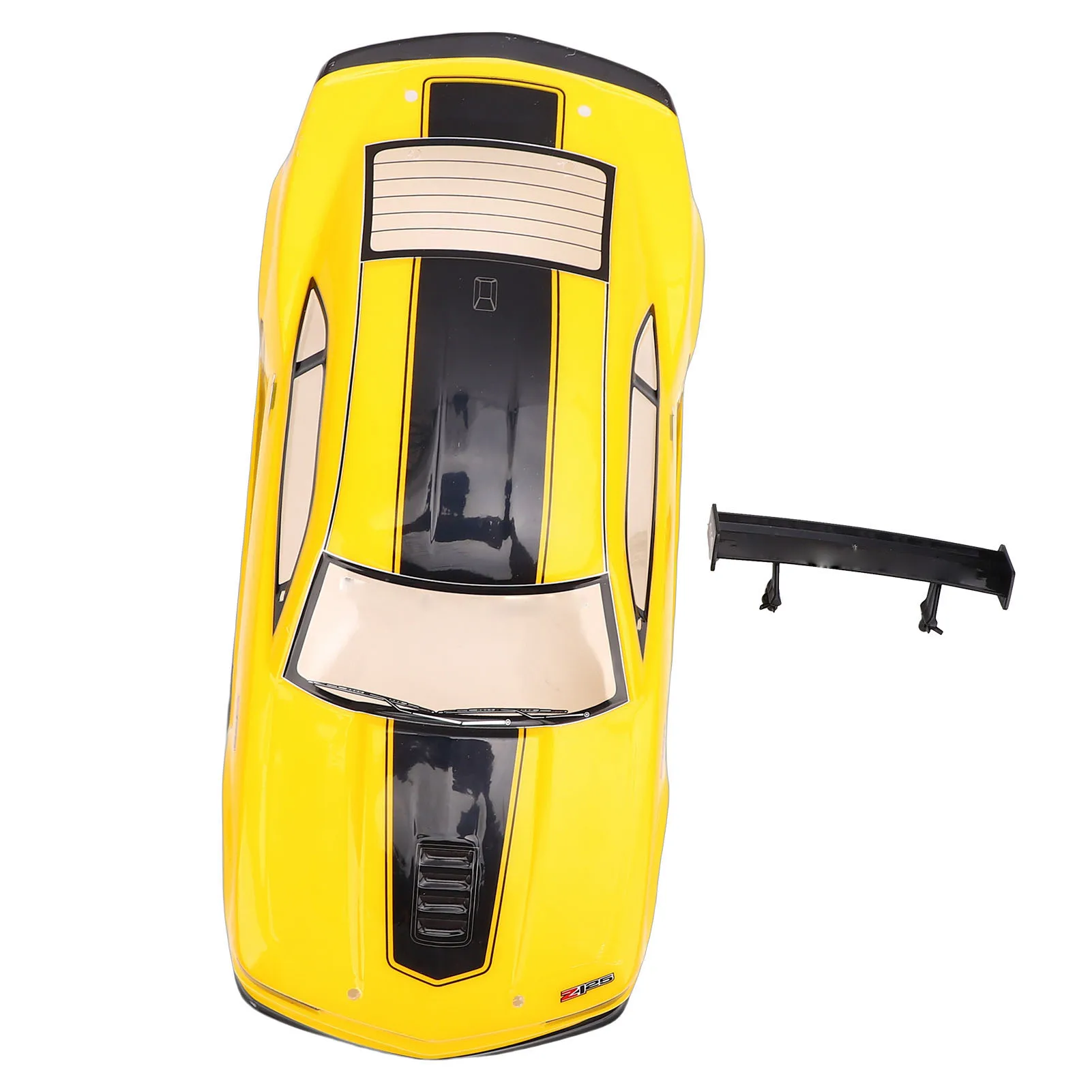 1/10 Scale RC Car Body Shell Remote Control Car Frame and Rear Wing for 26cm Wheelbase Racing Cars Yellow Black
