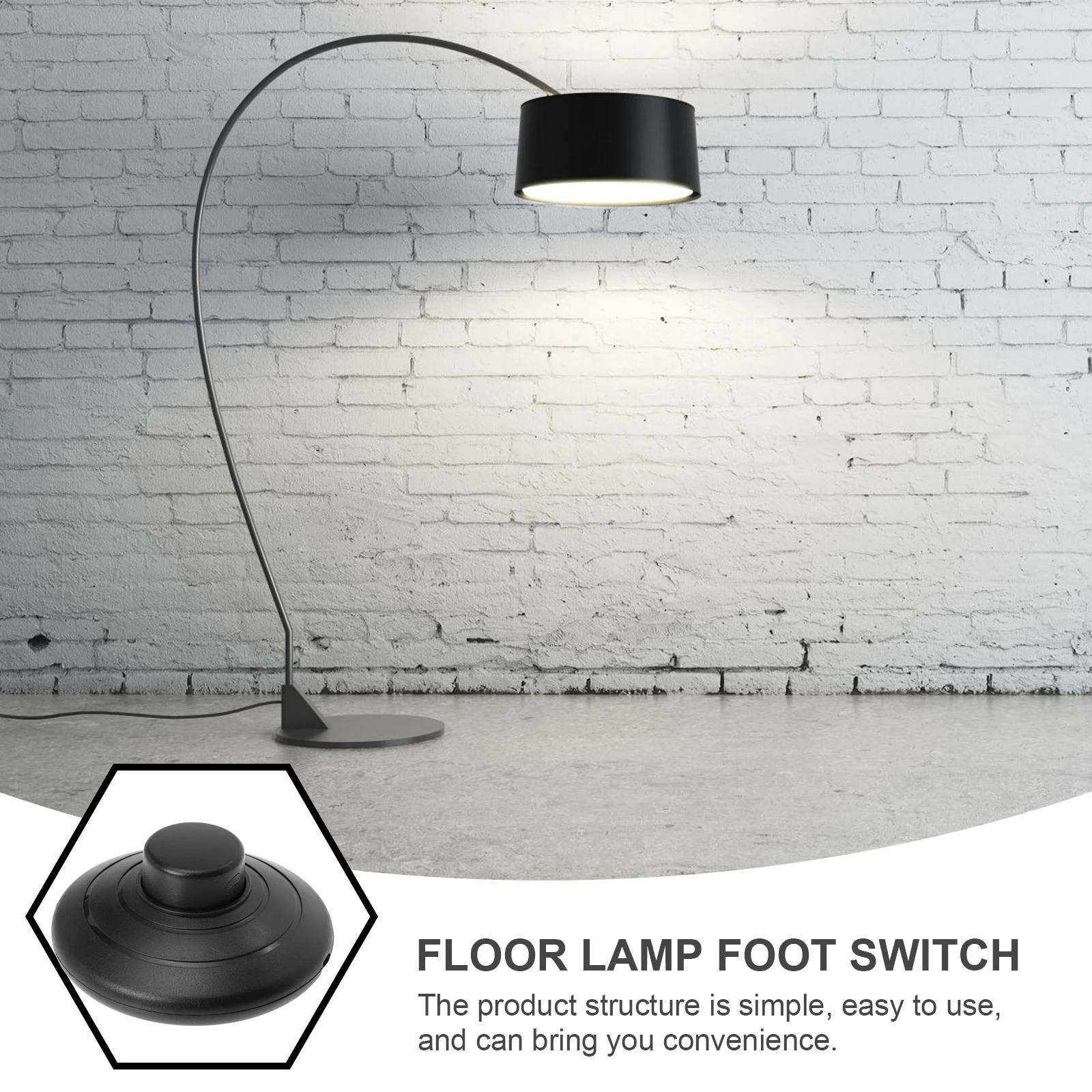 

2pcs Chic Foot Pedal For Lamp Home Floor Light Switch Simple Installation Creative Bedside Lamp Control Easy Operation