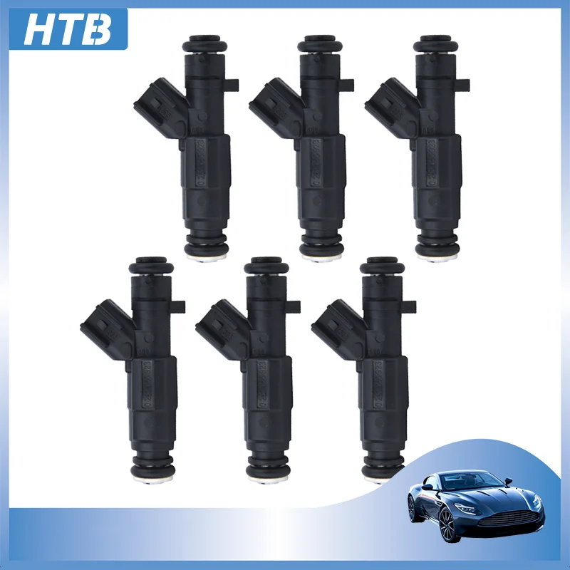 6PCS 0280155923 12559036 Fuel Injector For Cadillac Deville 2000-2005 Cherokee XJ 1999-2001 4.0L 4-Hole Seville 2000-2003 4.6L