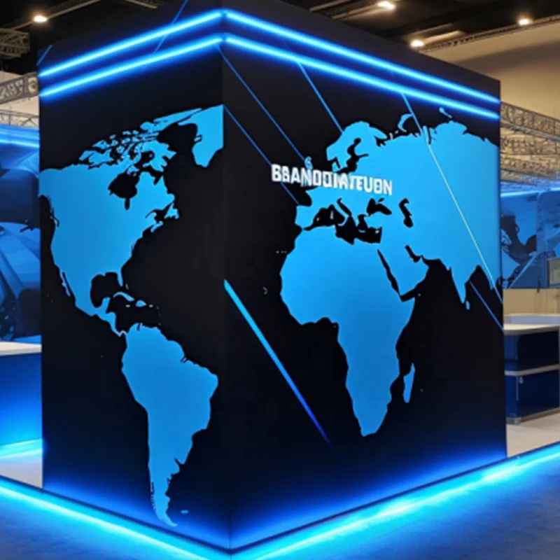 Cabine d'exposition de commerce rétro-éclairée par Led, présentoirs d'émission de commerce, murs d'arrière-plan de stand 20x20