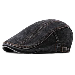 Vintage Unisex Spring Summer Denim Newsboy Caps Men Cotton Flat Ivy Irish Cap Women Jeans Painter Beret Hats