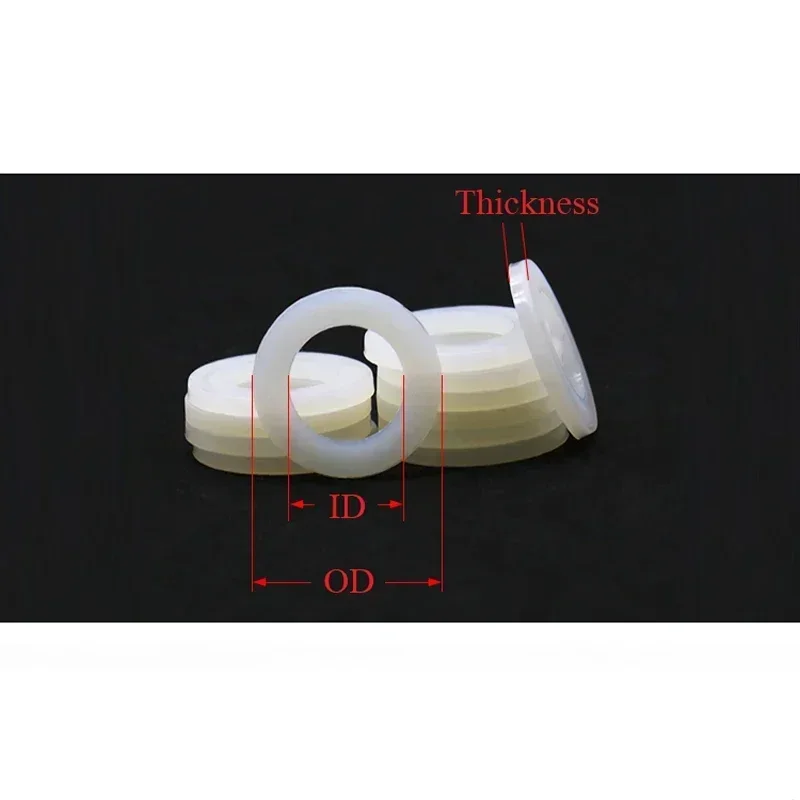 50~500pcs Nylon Screw Washer M3 M4 M5 M6 M8 M10 M12 White Black Plastic Seals Spacer Plated Flat Insulation Plain Round Gasket