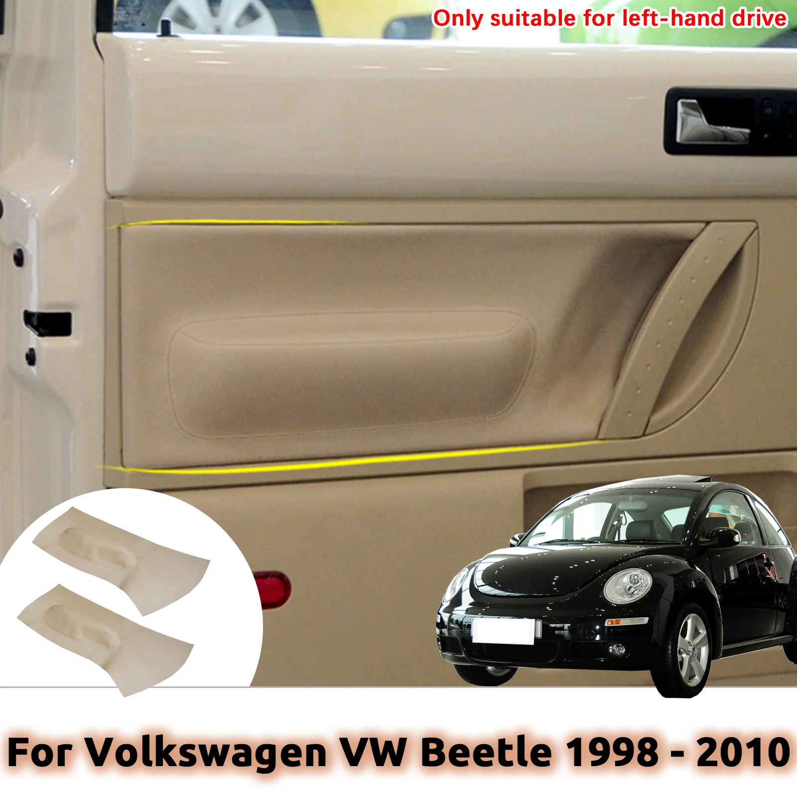 

Подходит для Volkswagen VW Beetle 1998, 1999, 2000, 2001-2010, для двери автомобиля, подлокотник, панель, кожаный чехол из микрофибры, защитная накладка