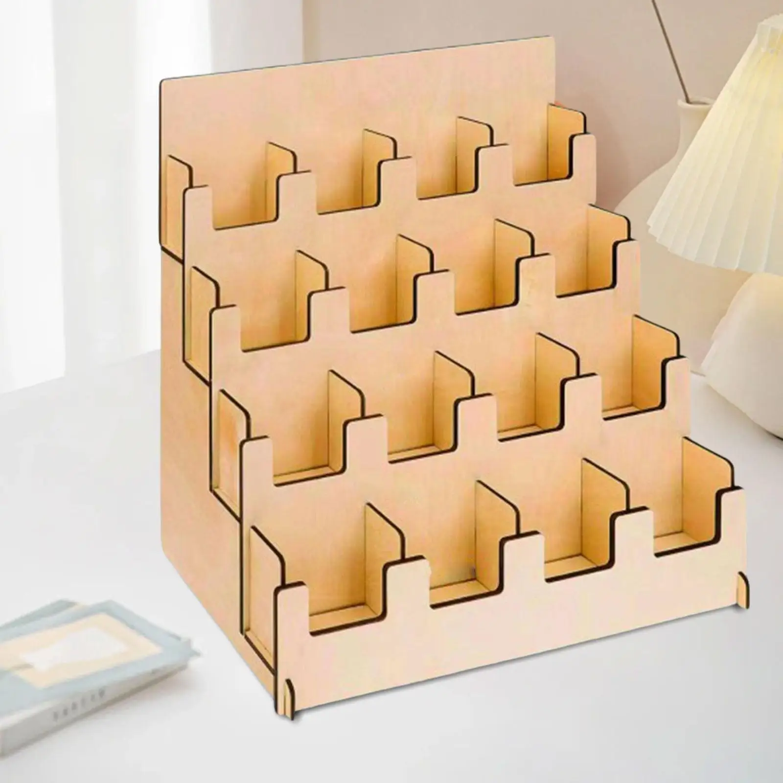 Stojak na kartki z życzeniami świątecznymi Półki na książki 4-poziomowa kartka urodzinowa Łatwy w montażu stojak na pocztówki i książki