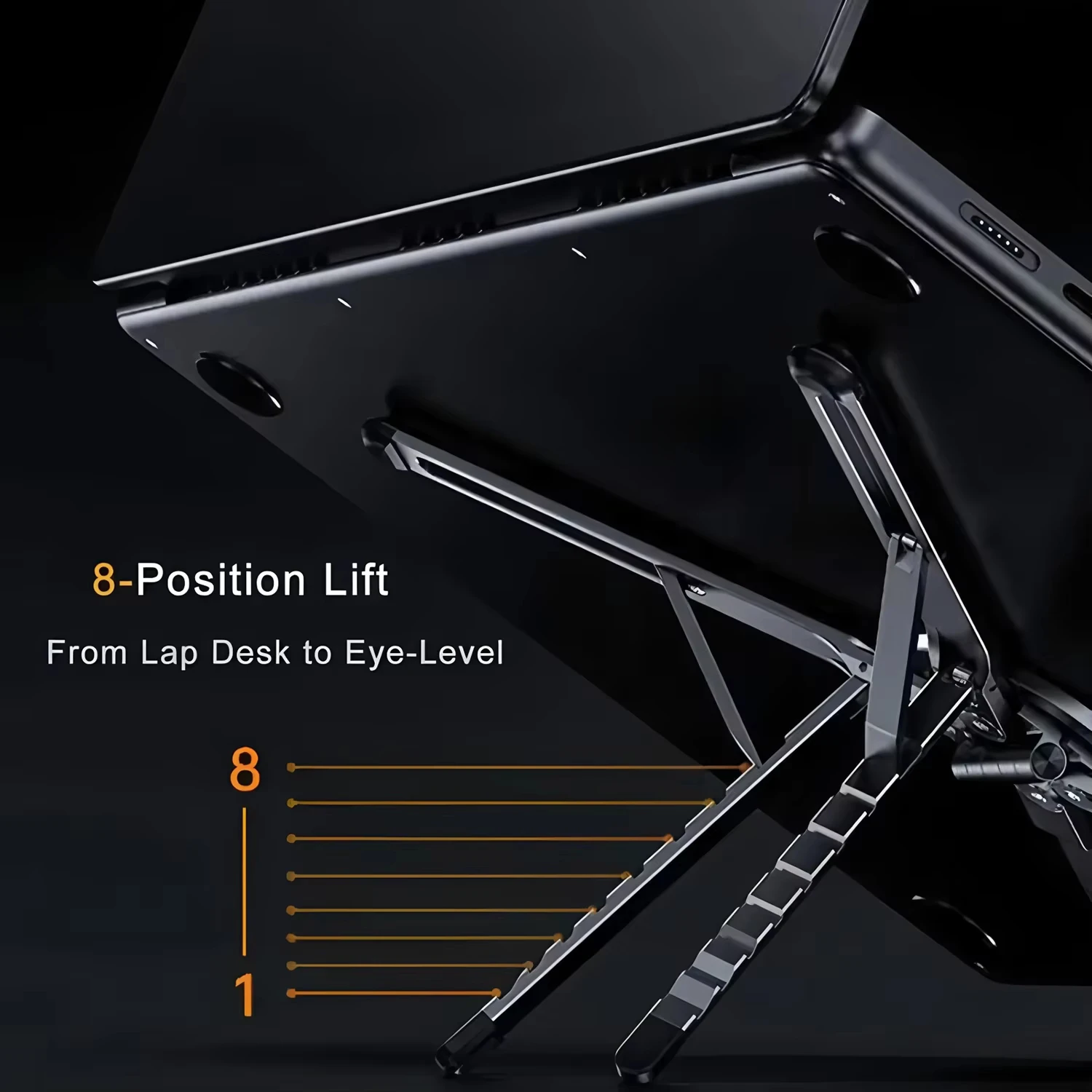 Magnetyczny składany uchwyt na telefon Lenovo, przenośny, wielofunkcyjny, aluminiowy statyw do tabletów, telefonów i laptopów. — zdjęcie produktu 5