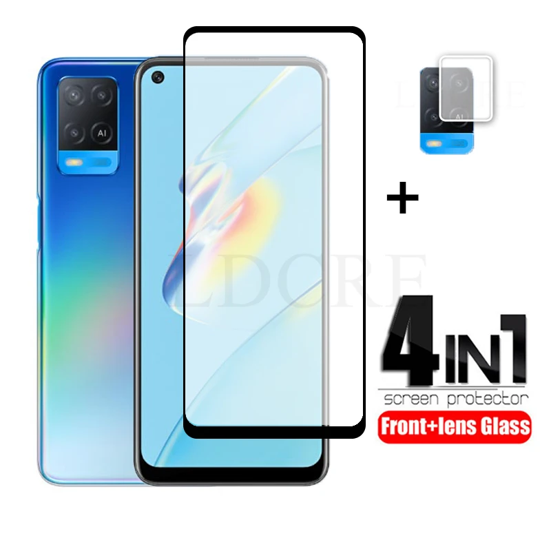 2Pcs For OPPO A54 Glass Full Cover Glass Tempered HD Glass for OPPO A54 OPPO A74 Protective Glass For OPPO A54 Camera Film Lens