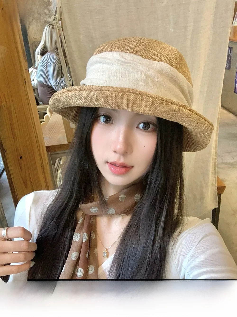 rouiiefao-chapeau-de-pecheur-plisse-en-lin-de-style-japonais-pour-femme-respirant-amincissant-le-visage-protection-solaire-chapeau-bob-casquette-de-protection-solaire-pour-l'ete